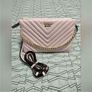 NWOT Victoria's Secret Pink and Gold Chevron Crossbody Bag